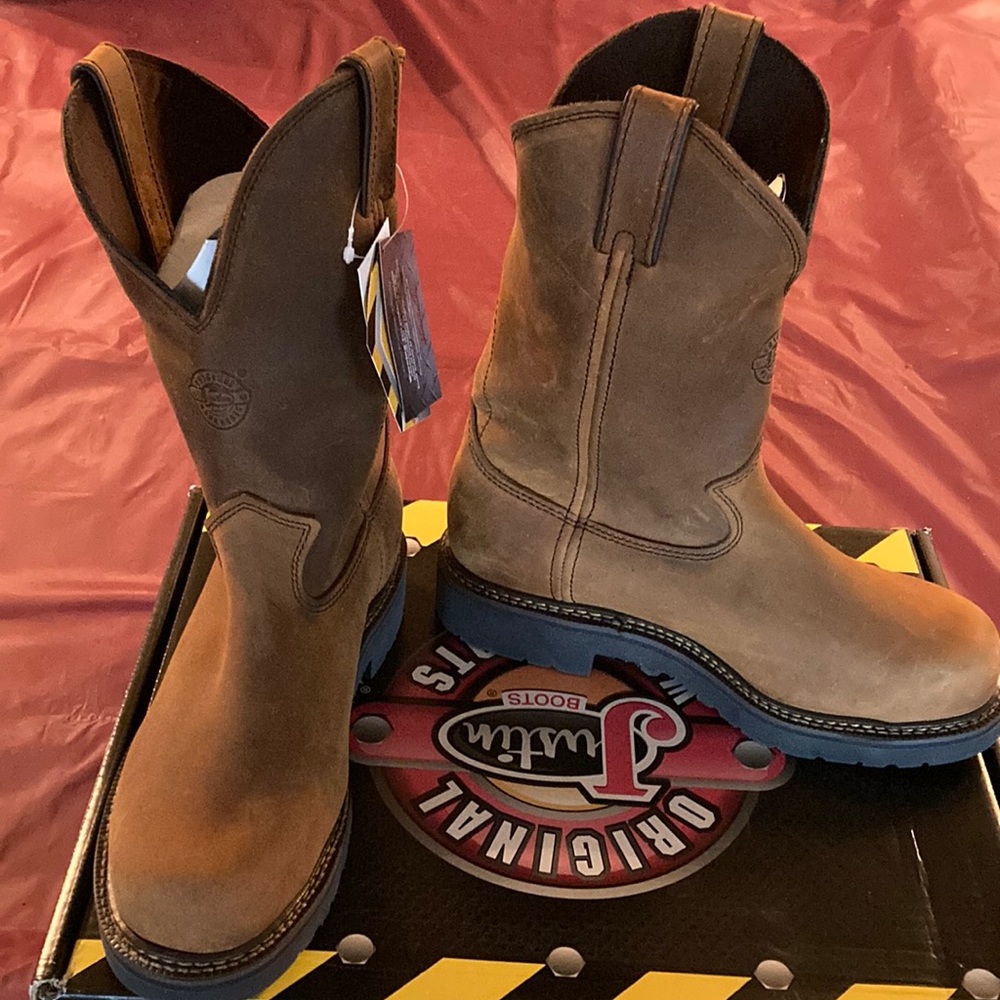 NEW-Justin Waterproof Steel Toe Work Boots